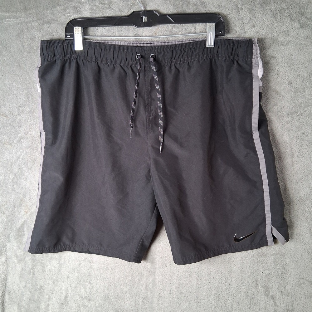 Nike Mens Swim Trunks Black Grey Board Shorts NESS8401 L